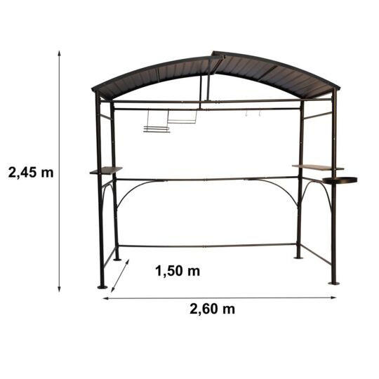 Tettoia Per Barbecue In Policarbonato Tetto In Acciaio 240x150x230cm Foresta